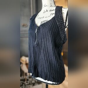 Belldini Black Ribbed Sweater Tank Top